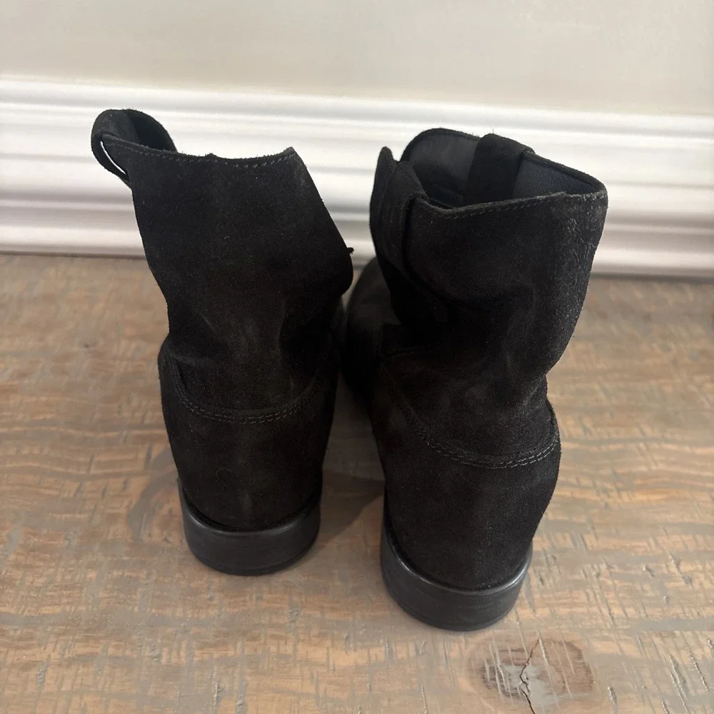 Anthropologie Hidden Wedge Booties Black‎ Size 36